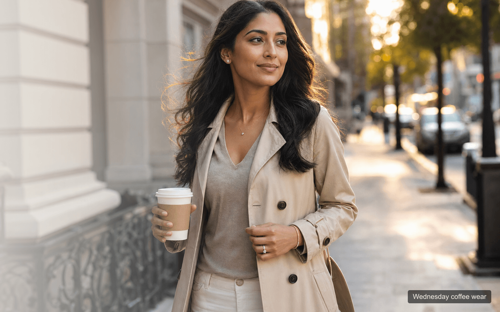 Woman wearing minimal diamond jewellery